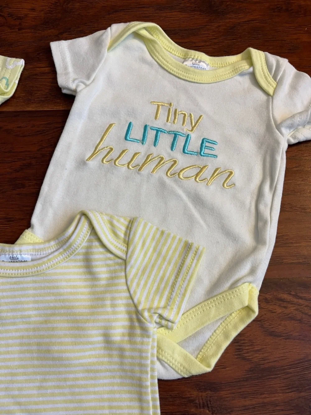 ⭐️⭐️ PICK 5 / $20 (3)Baby One-Piece Bodysuit Set - Yellow Cloud & Stripe Designs